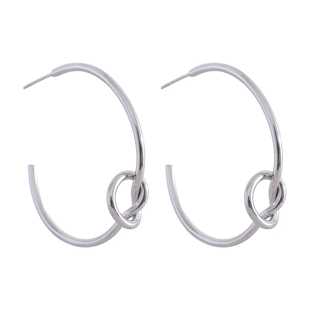 Knot Design Huggie Earrings