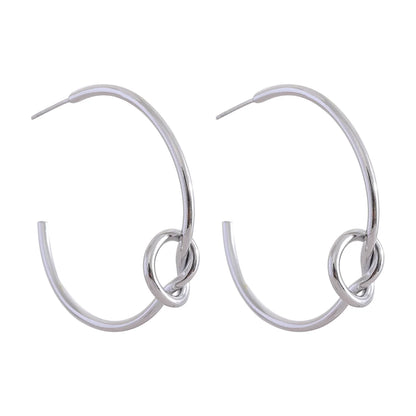 Knot Design Huggie Earrings