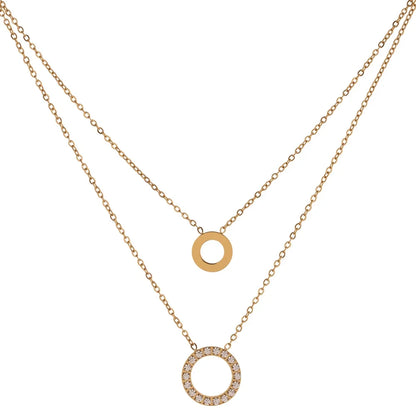 Layered Round Hollow Chain Choker Necklace
