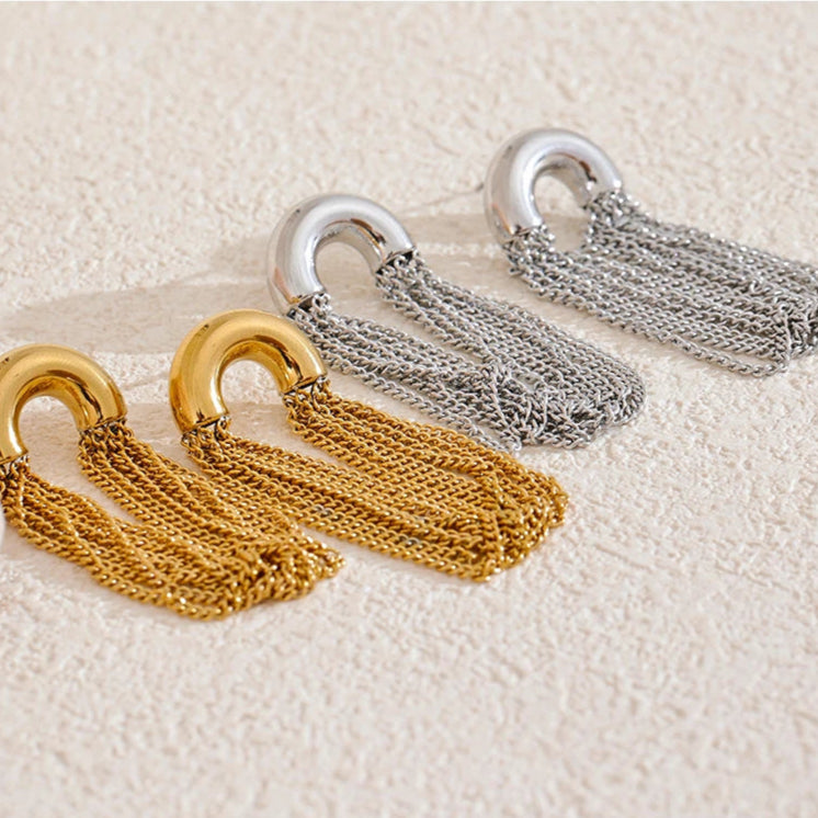 Long Tassel Drop Earrings