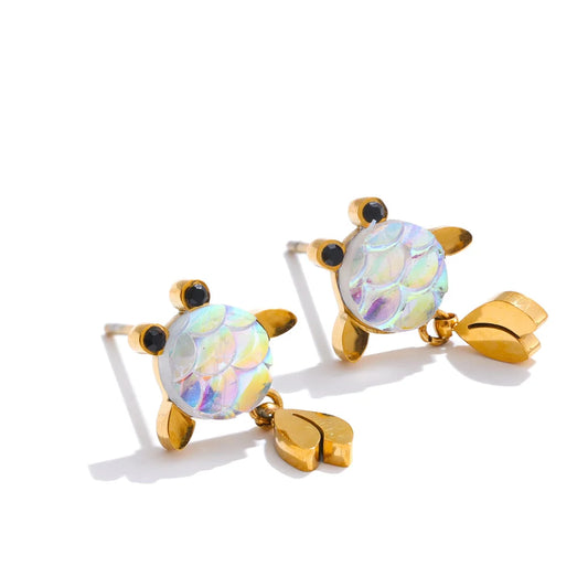 Colorful Resin Goldfish Dangle Earrings