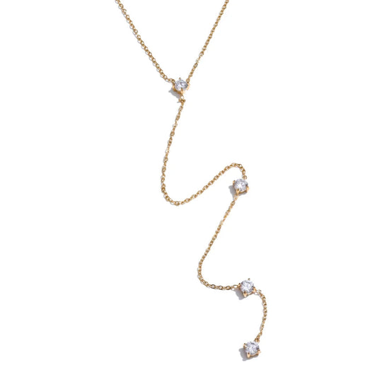 Long Drop Necklace with Cubic Zirconia