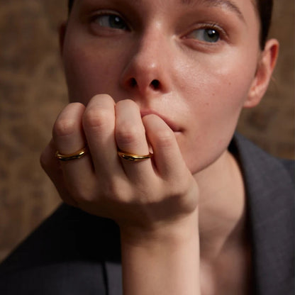 Minimalist Textured Gold Rings