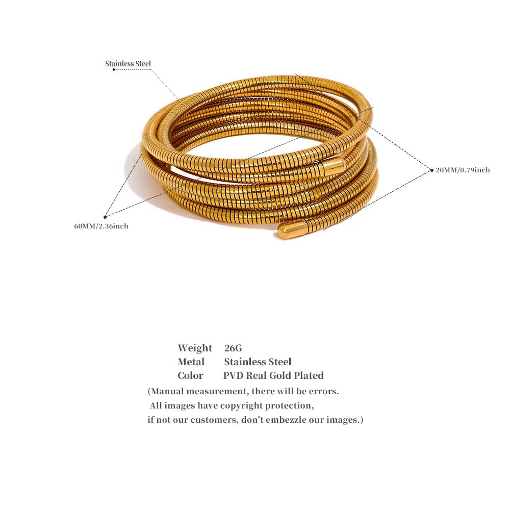Stacked Multi-Layer Wrap Bangle