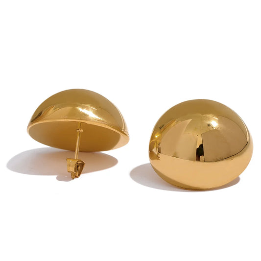 Classic Half-Round Stud Earrings