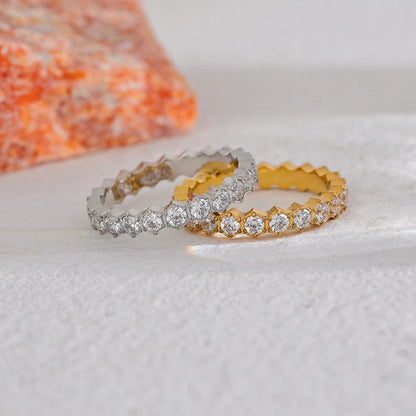 White Cubic Zirconia Thin Ring