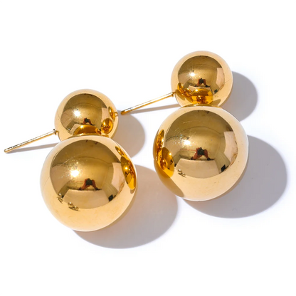 Sleek Round Bead Drop Earrings