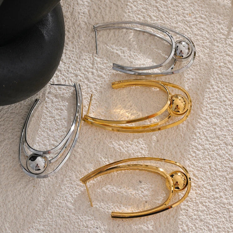 Geometric Huggie Hoop Earrings