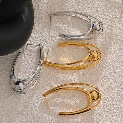 Geometric Huggie Hoop Earrings