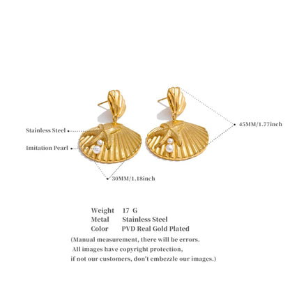 Ocean-Inspired Pearl & Shell Starfish Drop Earrings