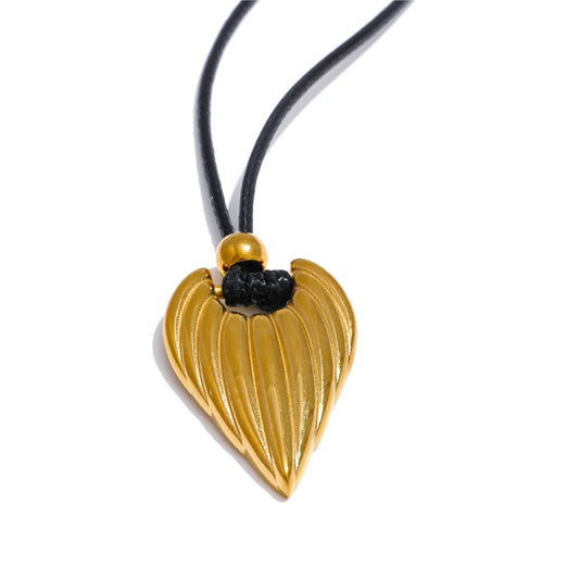 Minimalist Stripe Heart Pendant Necklace