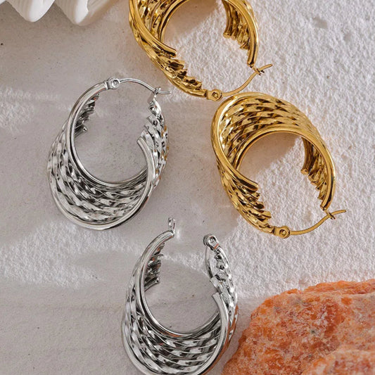 Twisted Hollow Hoop Earrings