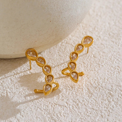Geometric Cubic Zirconia Stud Earrings
