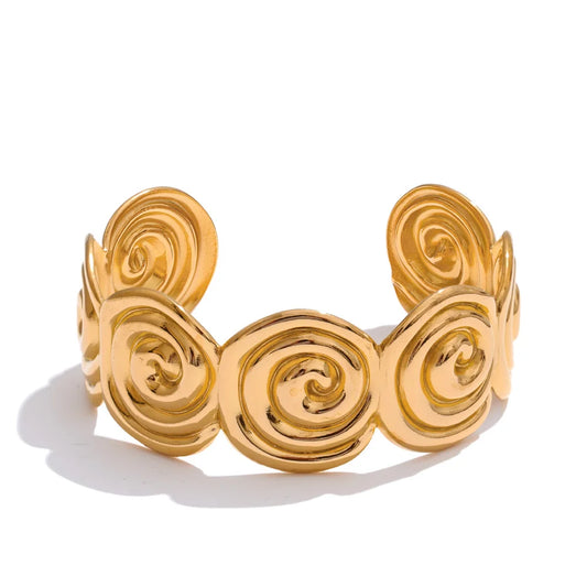 Shell-Inspired Open Cuff Bracelet