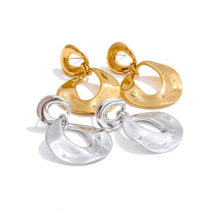 Glossy Geometric Drop Earrings