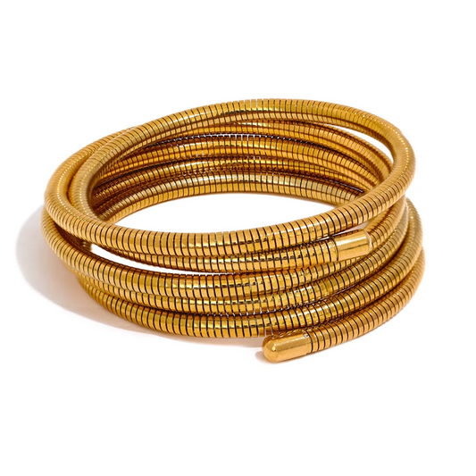 Stacked Multi-Layer Wrap Bangle