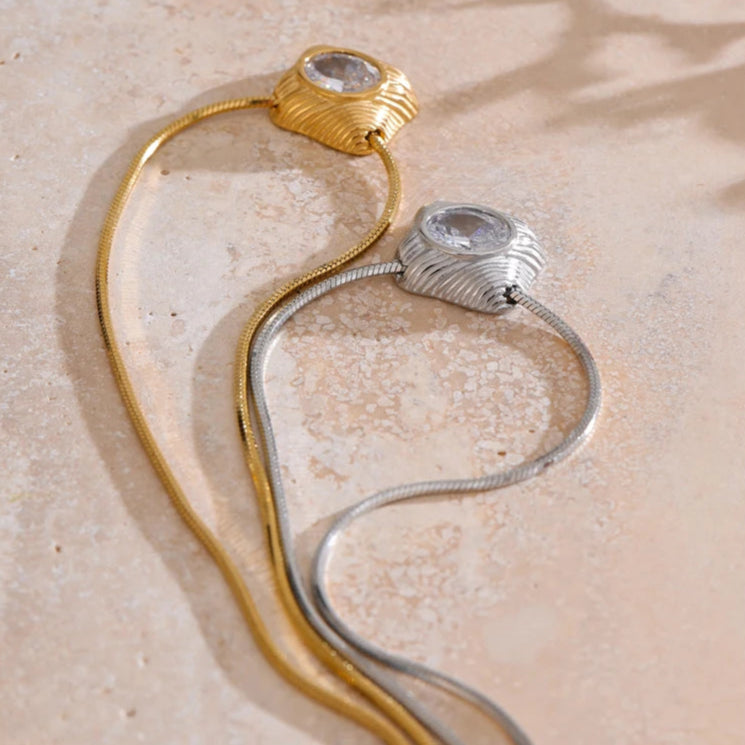 Square Cubic Zirconia Pendant Necklace