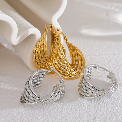 Twisted Hollow Hoop Earrings