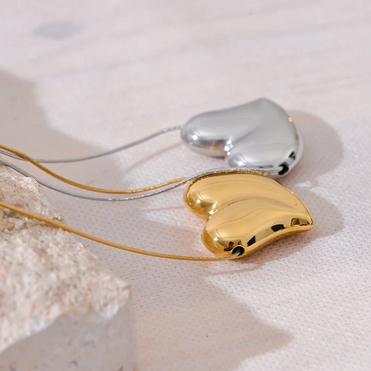Smooth Thick Heart Pendant Necklace
