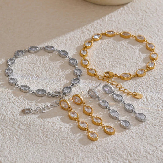 Oval Link Bracelet & Earring Set