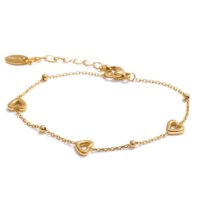 Romantic Heart Chain Necklace & Bracelet Set