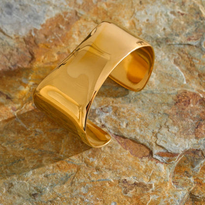 Bold Wide Gold Cuff Bracelet