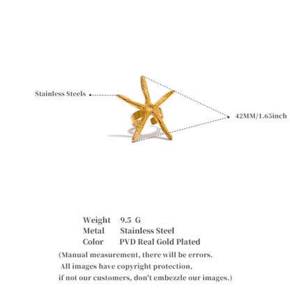 Large Starfish Open Ring