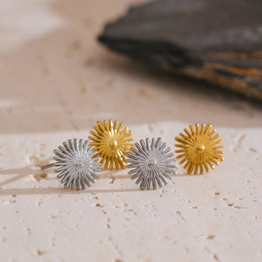 Small Stainless Steel Flower Stud Earrings