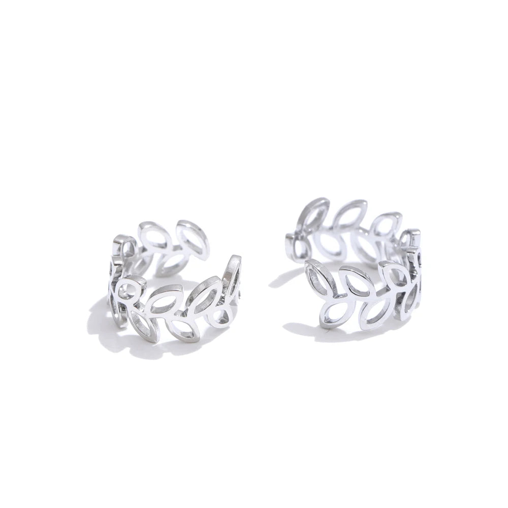 Hollow Leaf Ear Cuff Earrings