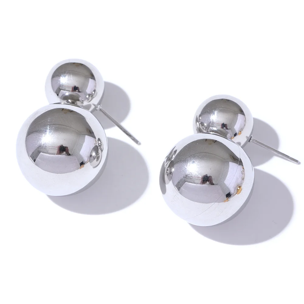Sleek Round Bead Drop Earrings