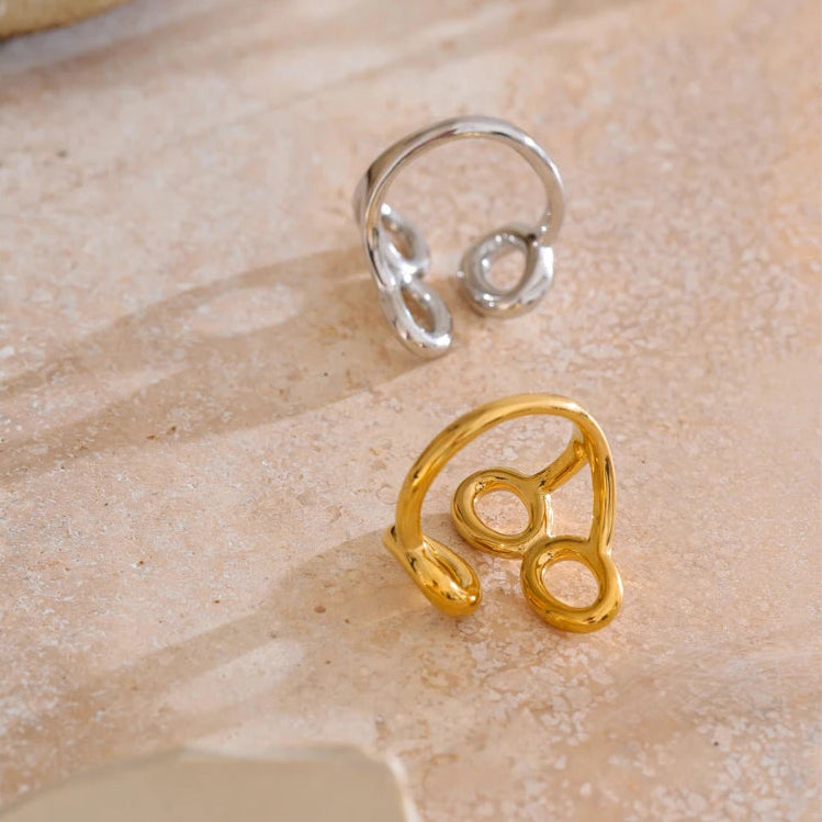 Adjustable Hollow Geometric Ring