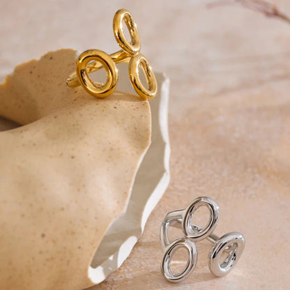 Adjustable Hollow Geometric Ring