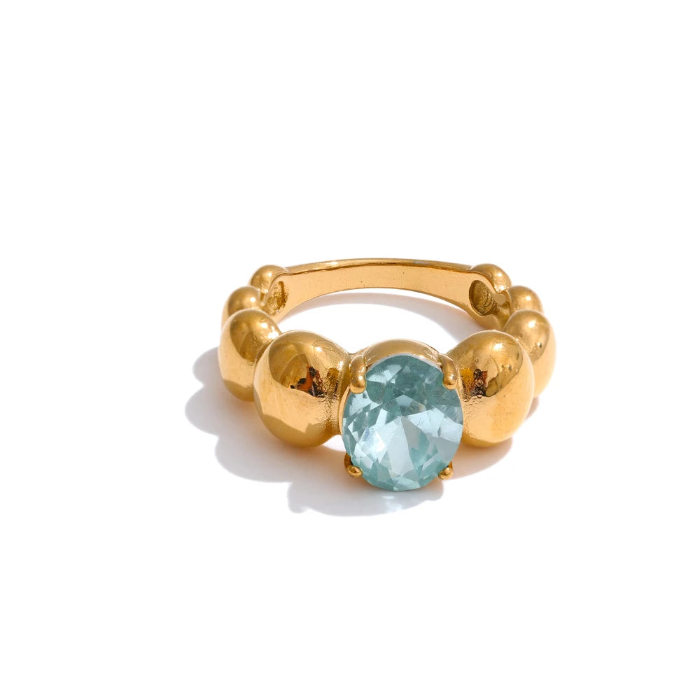 Blue Cubic Zirconia Ring