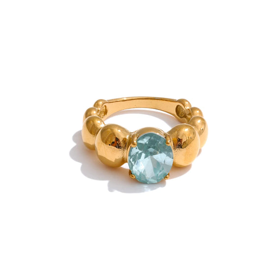 Blue Cubic Zirconia Ring