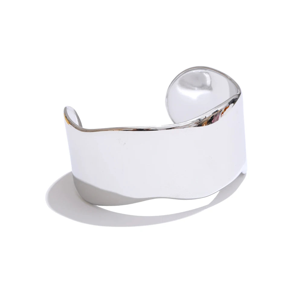 Wide Polished Cuff Bracelet