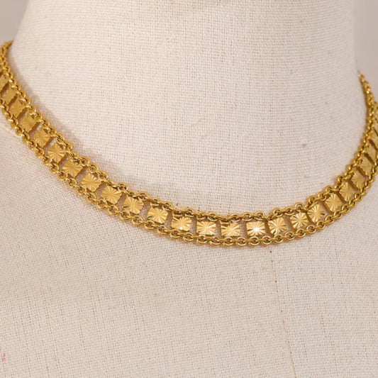 Bold Square Chain Necklace & Bracelet Set