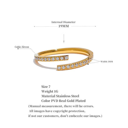 Minimalist Open Ring with Cubic Zirconia