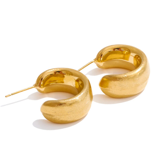 Minimalist C-Shape Hoop Earrings