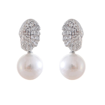 Geometric Pearl Drop Earrings