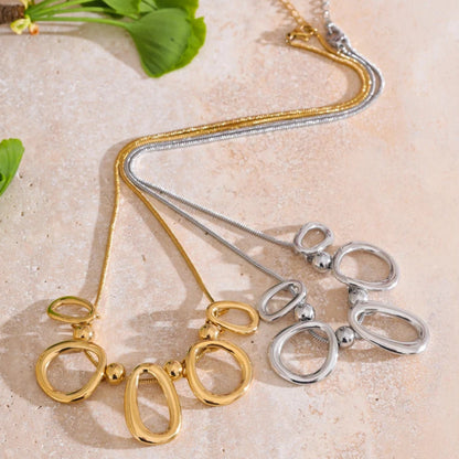 Hollow Oval Pendant Necklace