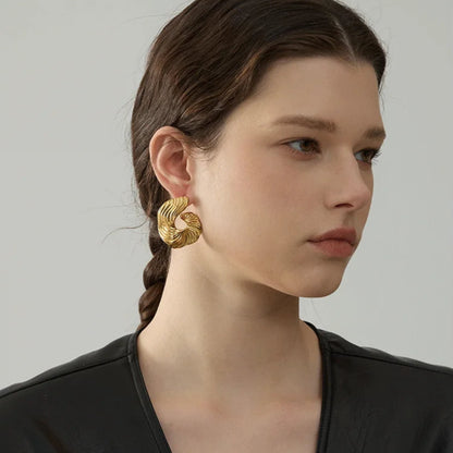 Geometric Irregular Stripe Stud Earrings