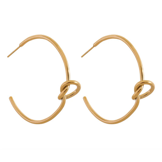 Knot Design Huggie Earrings