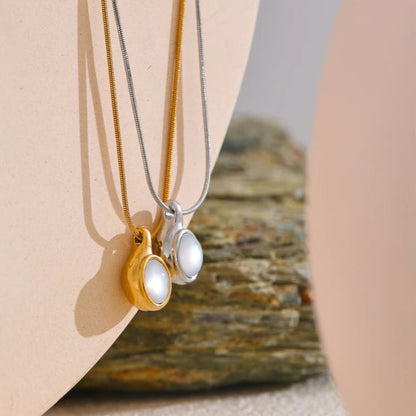 Stone & Shell Pendant Necklace