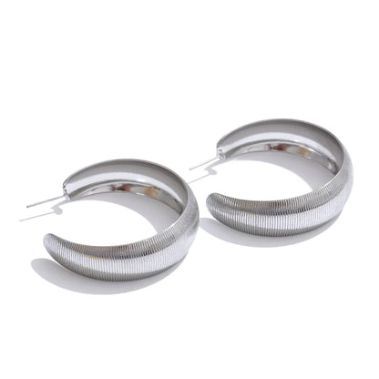 Minimalist Geometric C-Shape Hoop Earrings