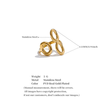 Adjustable Hollow Geometric Ring