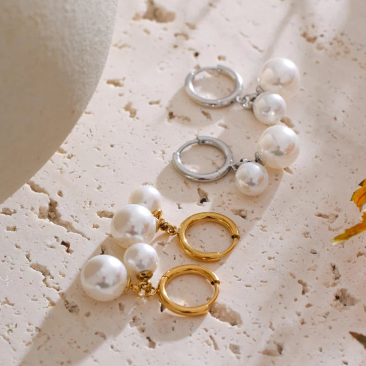 Korean-Style Pearl Drop Earrings