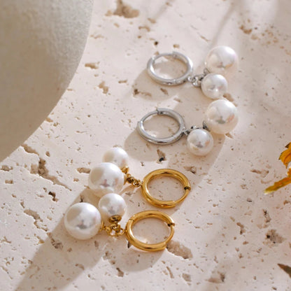 Korean-Style Pearl Drop Earrings