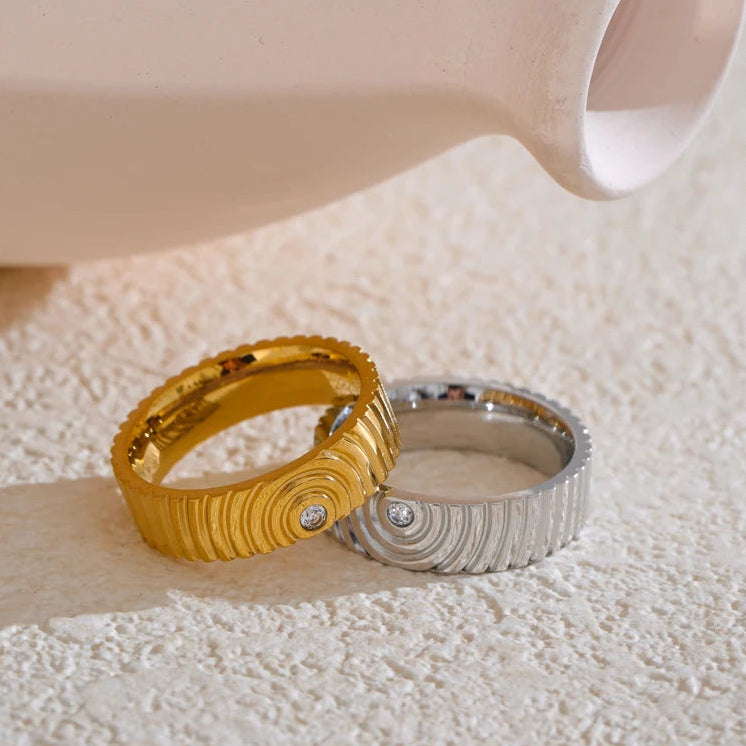 Striped Zircon Ring