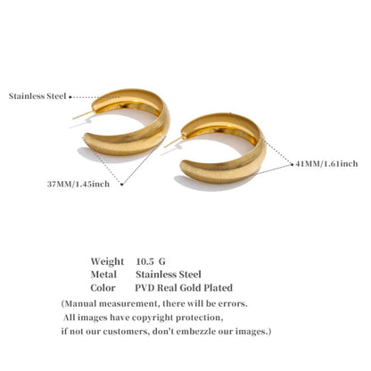Minimalist Geometric C-Shape Hoop Earrings