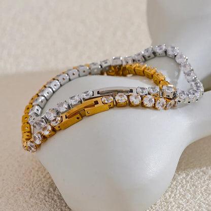 Shiny Cubic Zirconia Chain Bracelet